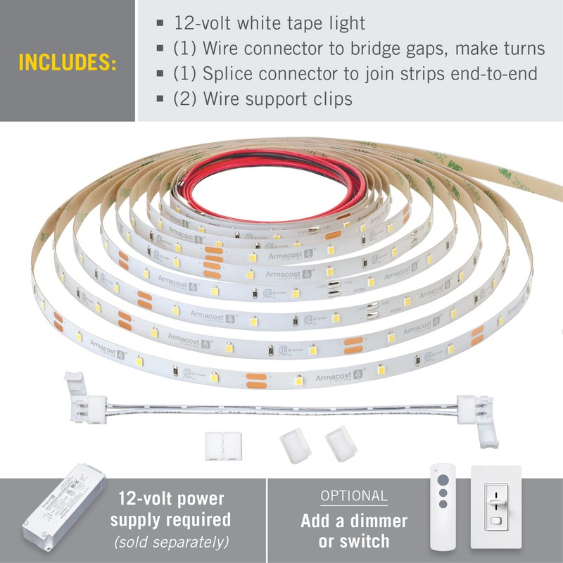 Armacost Lighting RibbonFlex Home 12V White LED Strip Light Tape