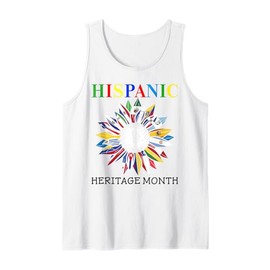 Hispanic Heritage Month All Countries Flags Sunflower Tank Top
