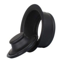 Mr. Scrappy Matte Black Universal Garbage Disposal Sink Flange and Stopper, Fits Standard 3-1/2 Inch Sink Opening