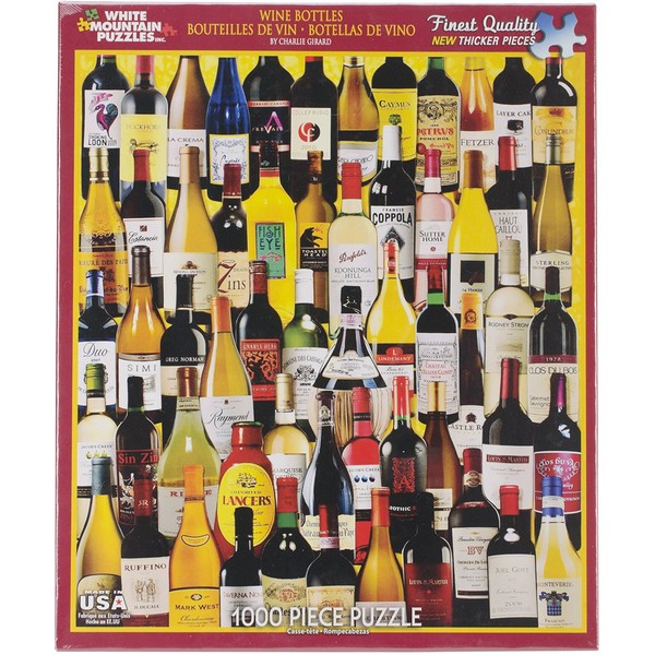 White Mountain Puzzles - Classic Wine Bottles - 1,000 Piece Jigsaw Puzzle
