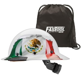 Lift HDF-25MF - DAX Fiber Resin Full Brim Hard Hat (Mexican Flag) w Tote Bag