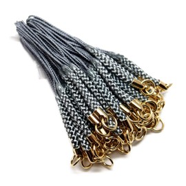 Rayon Can (Gold Plated), Set of 50, Netsuke Cord for Straps, Amulet (Gray)