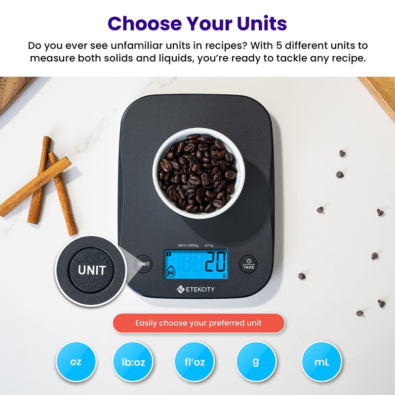 Etekcity Food Kitchen Scale, Digital Weight Grams and Oz for