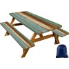 CAPSCEOLL Picnic Table Cover with Bench Covers Waterproof Camping Tablecloth