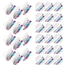 WINMAU Prism Delta Stripe Design Extra Thick Dart Flights - 10 sets per pack (30 flights in total) (White & Purple)