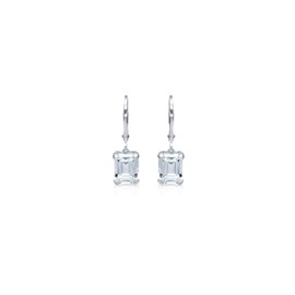 Ankra AKRJ-ER-0251 Women's Creole Earrings Rhodium-Plated 925 Sterling Silver 10.0 mm Zirconia, Sterling Silver, No Gemstone