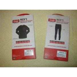 Wrangler Men's Heavyweight Thermal Set (Top & Bottom) Size Large, Color Black !