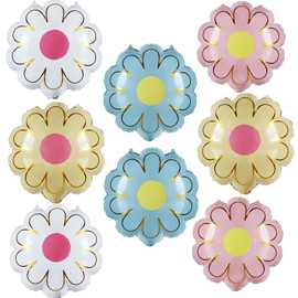 8pcs Daisy Flower Balloons Groovy Retro Pastel Balloons Daisy Balloons Flower Birthday Party Decorations for Girls Daisy Flower Christmas Birthday Baby Shower Wedding Baby in Bloom Party Decor