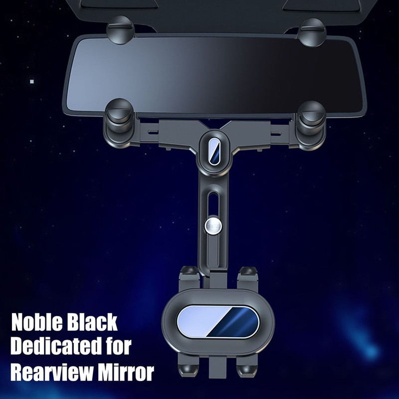 Rearview Mirror Car Phone Holder 360° Rotatable and Retractable Adjustable
