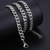 3/5/7/9/11mm Stainless Steel Silver Color Cuban Curb Chain Necklace Choker