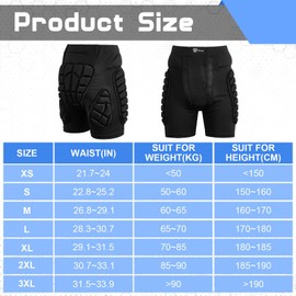 3 Set Protective 3D Padded Hip EVA Short Pants Knee Pads Elbow Pads Set Winter Protection Hip Pads Thick Anti Slip Knee Sleeve Elbow Guard for Men Women Ski Ice Skating Roller (Simple,X-Large)
