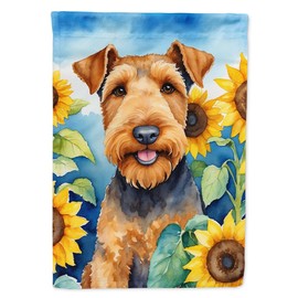 Caroline's Treasures DAC6002GF Airedale Terrier in Sunflowers Garden Flag Mailbox Flag Decorative Yard Flag Banner Outside Patio Artwork Yard Flower Beds, Garden Size, Multicolor