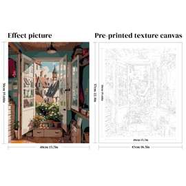 QUITEDEW Landscape Paint by Numbers Kit for Adults,Paint by Number for Adults Beginner,DIY Paint by Numbers Flowers for Home Wall Painting Decor Gifts 16x20 Inch (Without Frame)