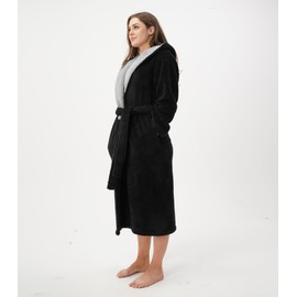 DAVID ARCHY Womens Robe with Hood Super Warm Winter Plush Fleece Soft Robes for Women Fluffy Full Length