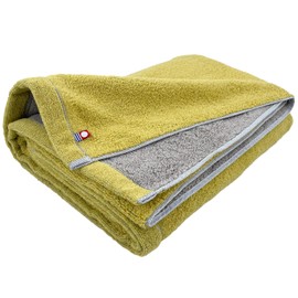 Imabari Towel + Reversible Large Bath Towel, Yellow, Gray, 27.6 x 51.2 inches (70 x 130 cm), 100% Cotton, Thick, Water Absorbent, Everyday Use, Made in Japan, Sweet Twisted Towel Brand
