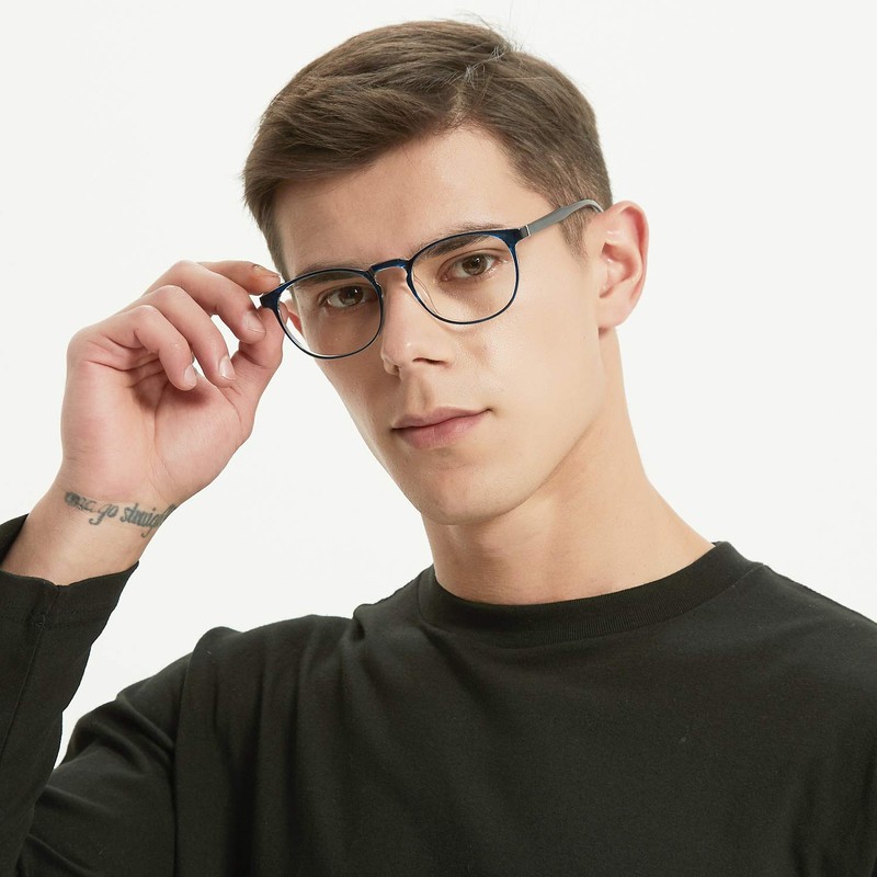 FEIYOLD Blue Light Blocking Glasses Women/Men,Retro Round Anti Eyestrain Computer