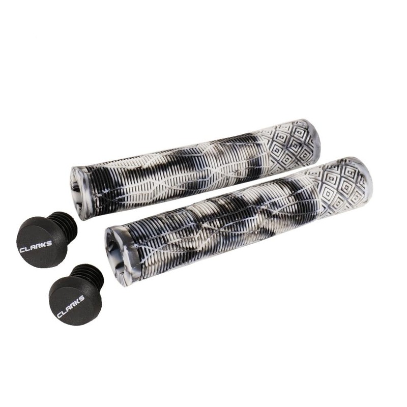 Clarks Cycle Systems C132 Rubber Handlebar Grips, White/Black, 168mm