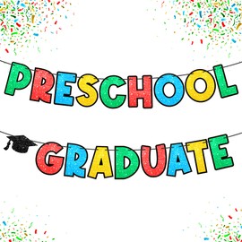 KatchOn, Glitter Preschool Graduate Banner - 10 Feet, NO DIY | Preschool Graduation Banner for Preschool Graduation Decorations 2023 | Preschool Graduation Backdrop | Prek Graduation Decorations