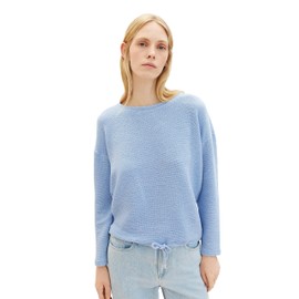 TOM TAILOR Women's Sweatshirt with Structure and Drawstring, 26320-stonington blue