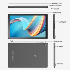 PRITOM 10 inch Android 12 Tablet,2GB RAM, 32GB ROM, 6000Mah, Expand to 512GB, 6000Mah, Quad Core Processor, 10 inch Tablet, Android Tablets HD IPS Screen, Camera, Wi-Fi, Bluetooth, Tablet PC