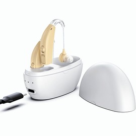 Hearing Aids for Seniors,Rechargeable Hearing Amplifier with Noise Cancelling,Adjustable Volume Control,One Pair Hearing Assist Devices with Charging Box