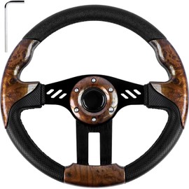 EZGO Golf Cart Steering Wheel - Universal Fit for TXT RXV, Club Car DS Precedent Tempo, Yamaha G2-G29 - Ergonomic Design, PVC Material