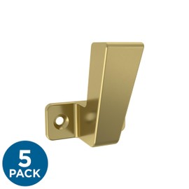 Franklin Brass Geometric Post (5-Pack) Single Wall Hooks 1-Prong Coat/Hat Satin Gold Hooks for Hanging Wall Mount Hanger Clothes, Purse, Bag, Towel Organization Decorative Wall Hooks B46705K-SG-C