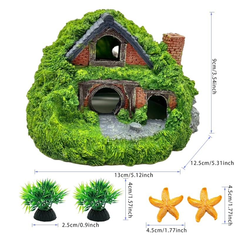 GOFYLIN Fish Tank Decorations kit, Aquarium Decor Hobbit House x