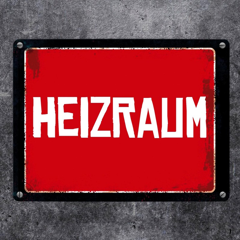 Distressed Boiler Room Warning Sign