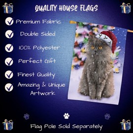 Doggie of the Day Selkirk Rex Cat House Flag - Christmas Winterland Wonderland - Outdoor Double Sided Pet Home Garden Decor 28"w x 40"h, HFLG59744