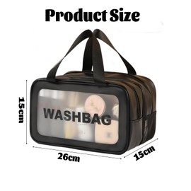 Toiletries Bag,Travel Makeup Bags Makeup Bag Large Toiletry Bag Clear Travel Bags for Toiletries(Black - 10 Inch)