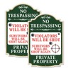 FKNSGR No Trespassing Violators Will Be Shot Sign 2 Pack,
