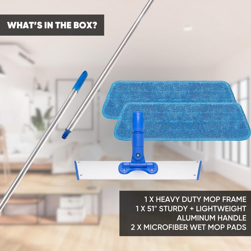 Cinch Mop - Microfiber Mop for Hardwood Floors - Flat