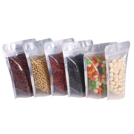 Belinlen 100 PACK 4 x 6 Inch Zipper Mylar Bags Stand Up Mylar Zip Lock Bags Clear Silver Bag Reusable Food Storage Aluminum Foil Pouch Bag for Multipurpose with Gusset Bottom(5.5mil Thickness)