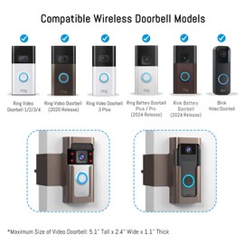 Anti Theft Ring Doorbell Mount: Metal Ring Apartment Door Mount Blink Doorbell Camera Holder No Drill - Renter Friendly Ring Doorbell Mount No Damage
