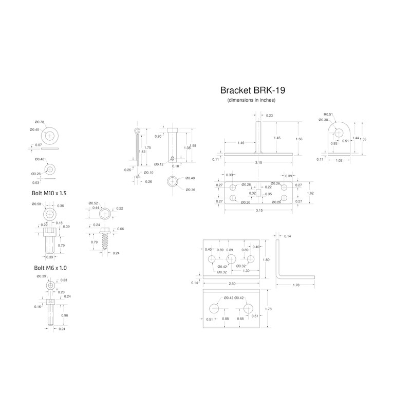 Progressive Automations Mounting Bracket BRK-19 Set for Linear actuators, Made