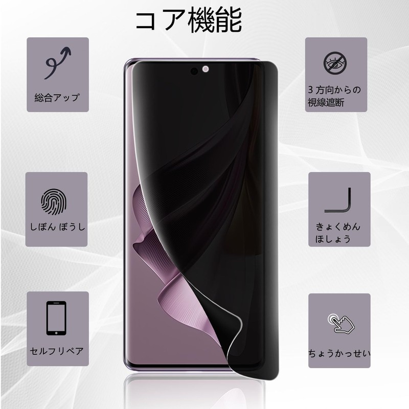 【Enhanced Privacy Protection】Anti-Peeking Film for AQUOS R9 Pro, TPU Material,
