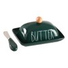 Small Butter Keeper Container with Raised Edge, Porcelain Butter Dish,Butter