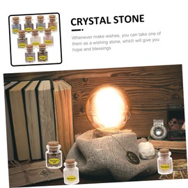 GANAZONO 9pcs Crystal Wishing Stones Bottle Set Natural Colored Decorative Bottles for Home and Wedding Unique Meditation Accessories Cute Spiritual Decor for Wishes