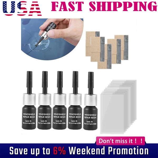 Gearzaar 5 Pack Auto Glass Nano Repair Fluid Car Windshield