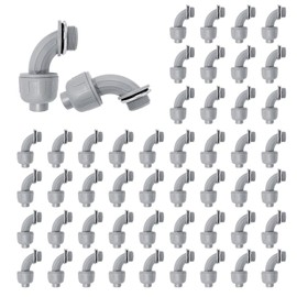 Feotech 1/2 Inch Liquid Tight Connector - 50 Pack PVC Electrical Conduit Fittings 90 Degree Flexible for Home, Kitchen, and Bathroom