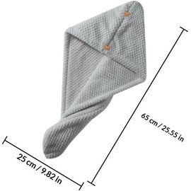 UKCOCO Toallas Absorbentes Cabello de Coral Fleece 3 Piezas, Secado Rápido y Portátil, Turbantes para Cabello Mojado en Colores Rosa, Gris y Azul