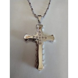 Unbranded Silver Tone Cross Necklace 22"