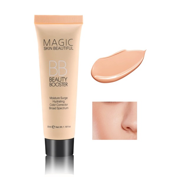 Boobeen Hydrating BB Cream, Full-Coverage Foundation&Concealer, Color Correcting Cream, Tinted