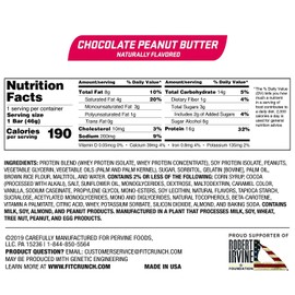 FITCRUNCH Protein Bars, Snack Size Value Pack, Gluten Free, Made with Whey Proteins (20 Snack Size Bars, Peanut Butter)