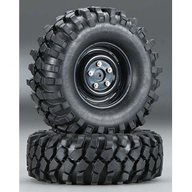 Integy RC Rover Style 1.9-inch Wheels (2) w/All Terrain T2 Tires for Scale Crawler (O.D.=105mm)