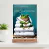 Frog Shield Wellness Towel Relaxation Frog Decorative Bathroom Wooden Stand