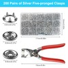 200 Sets Snaps for Fabric, Metal Snaps Buttons with Fastener