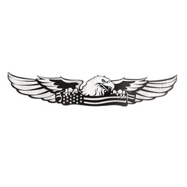 Cobra-Tek Universal Emblem Badge Decal Sticker Eagle USA Flag Laser Etched Stainless Steel