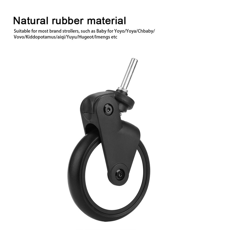 Universal Pushchair Wheels Replacement, 13 cm Wheel Diameter Rubber Wheels